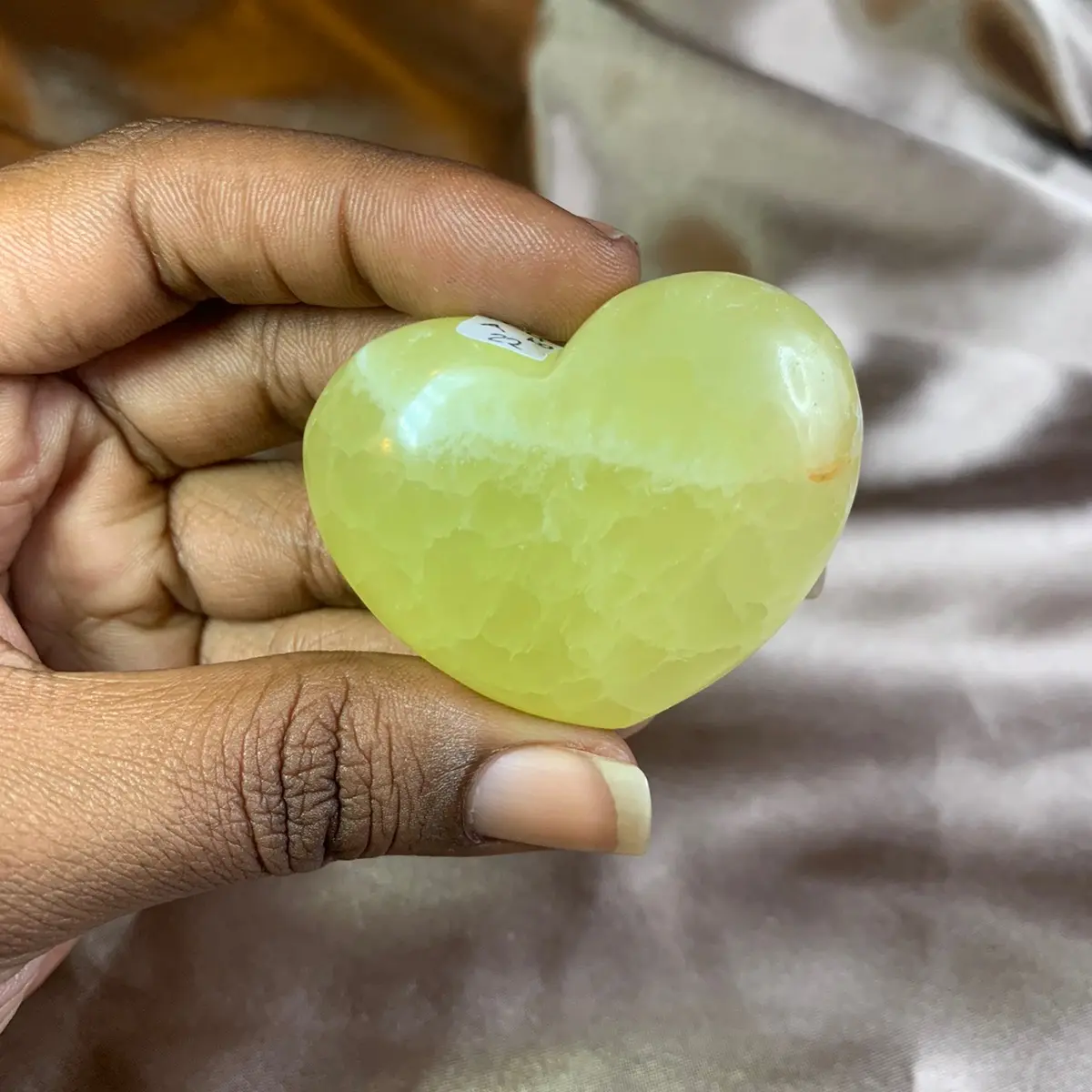 Natural Yellow Calcite Crystal Heart
