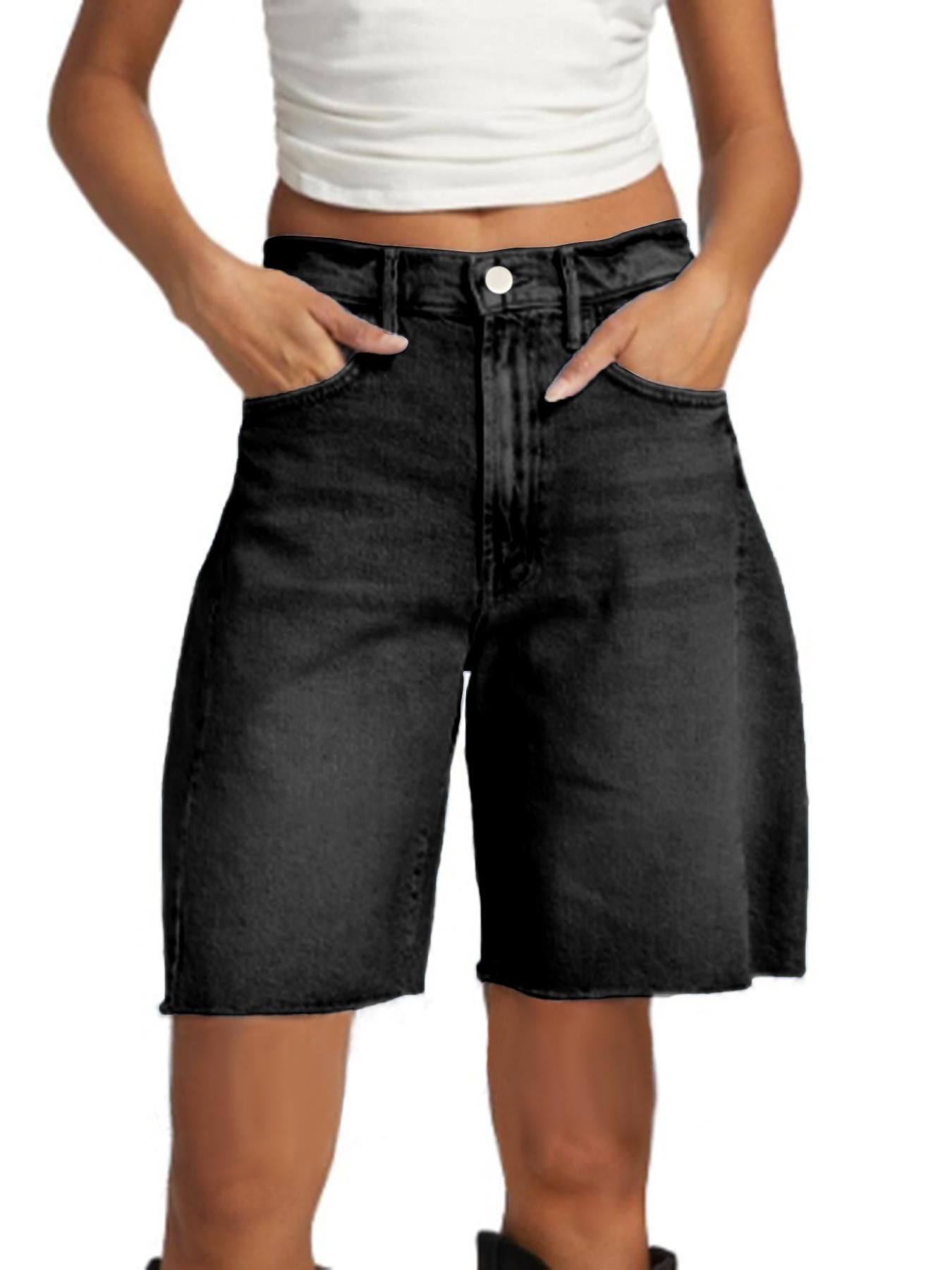 Aswulk Women's Jorts Baggy High Waisted Jean Shorts Ripped Denim Bermuda Shorts Y2K Shorts