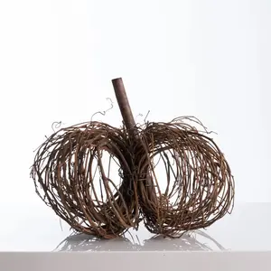 Natural Grapevine Twig Pumpkin Halloween Front Porch Fall Decor