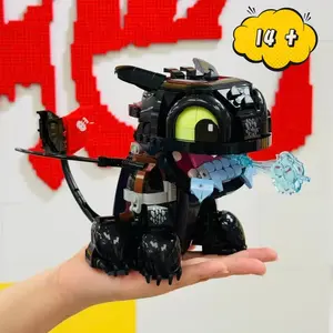 784PCS Classic Anime Movie Series Cute Dragon Pet Animal Series Building Blocks DIY Assembly Model Bricks Home Decoration Toys Suitable for Children's Birthday and Christmas Gifts Comes with Paper