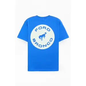 FORD Men's Blue Bronco Circle Logo T-Shirt - Multicolor