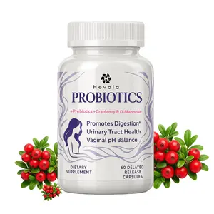 Women's Complete Probiotics Healthcare Dietary Supplement - UTI & Bladder Support with Cranberry & D-Mannose, Gut Health & pH Balance, 60 Vegan Caps