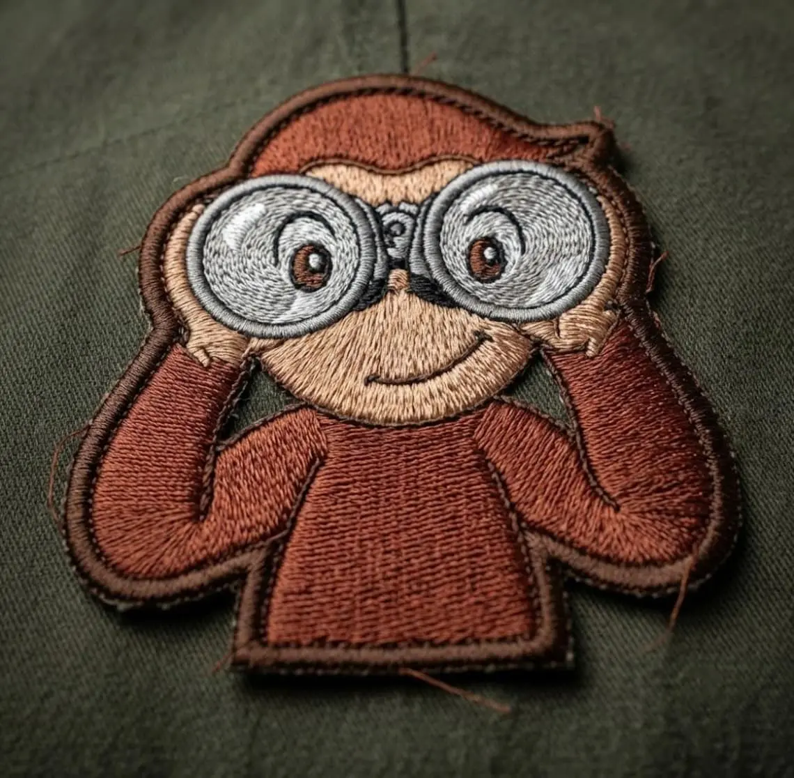 Monkey Embroidered Patch, Cute Monkey Iron On Badge, Animal Applique