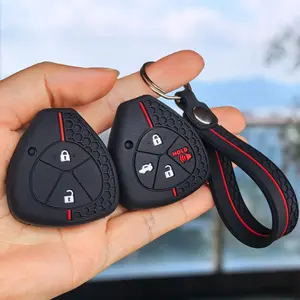 Premium Protective Key Cover, Suitable for Older for TOYOTA Model Key Fobs - Camry, Corolla, Highlander Straight Remote Control Protective Case - Made of Silicone - Shockproof And Wear-Resistant - Precisely Fits Without Fading.