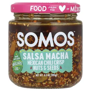 Somos Salsa Macha, Mexican Chili Crisp, Nuts & Seeds, Medium, 6.5 oz (185 g)
