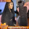 Bling Hair 180 Density 13x4/6 Hd Lace Frontal Wigs Brazilian 34 36 Inch Deep Wave Curly Human Hair Wigs 13x4 Glueless Drawstring Deep Wave Wig For Black Women Preplucked #TikTokShopBackToSchool