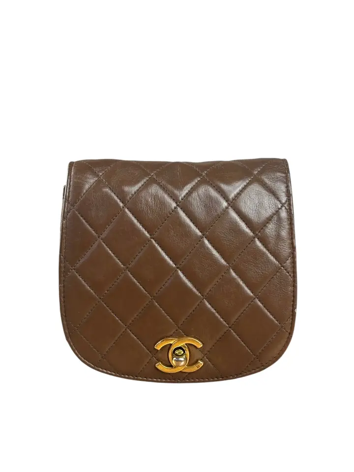 Pre-owned na Belt Bags Chanel Brown Quilted Waist Bag 1990