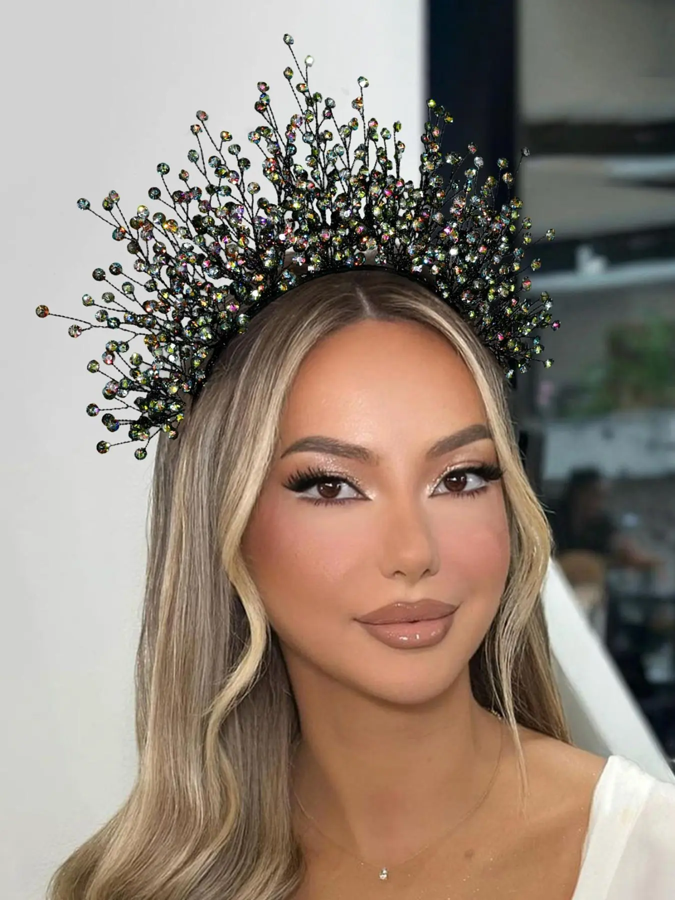 Rhinestone Crown, Elegant Crown Design for Wedding, Bridal Party Favor, Elegant Bridal Headwear for Wedding Bridal Party Formal Occasions, Fashion Hair Accessories for Women, Tiaras, Bridal Accessory