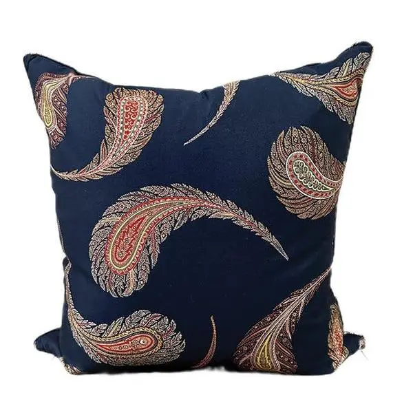 Navy Paisley Pillow w/ Down Pillow