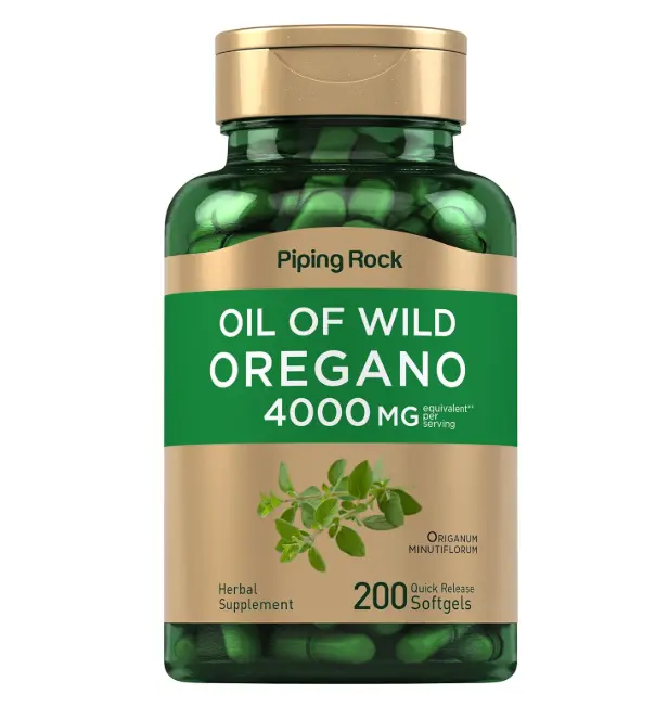 Piping Rock Oregano Oil Capsules 4000mg | 200 Pills | Herbal Extract Supplement | Wild Harvested | Non-GMO, Gluten Free