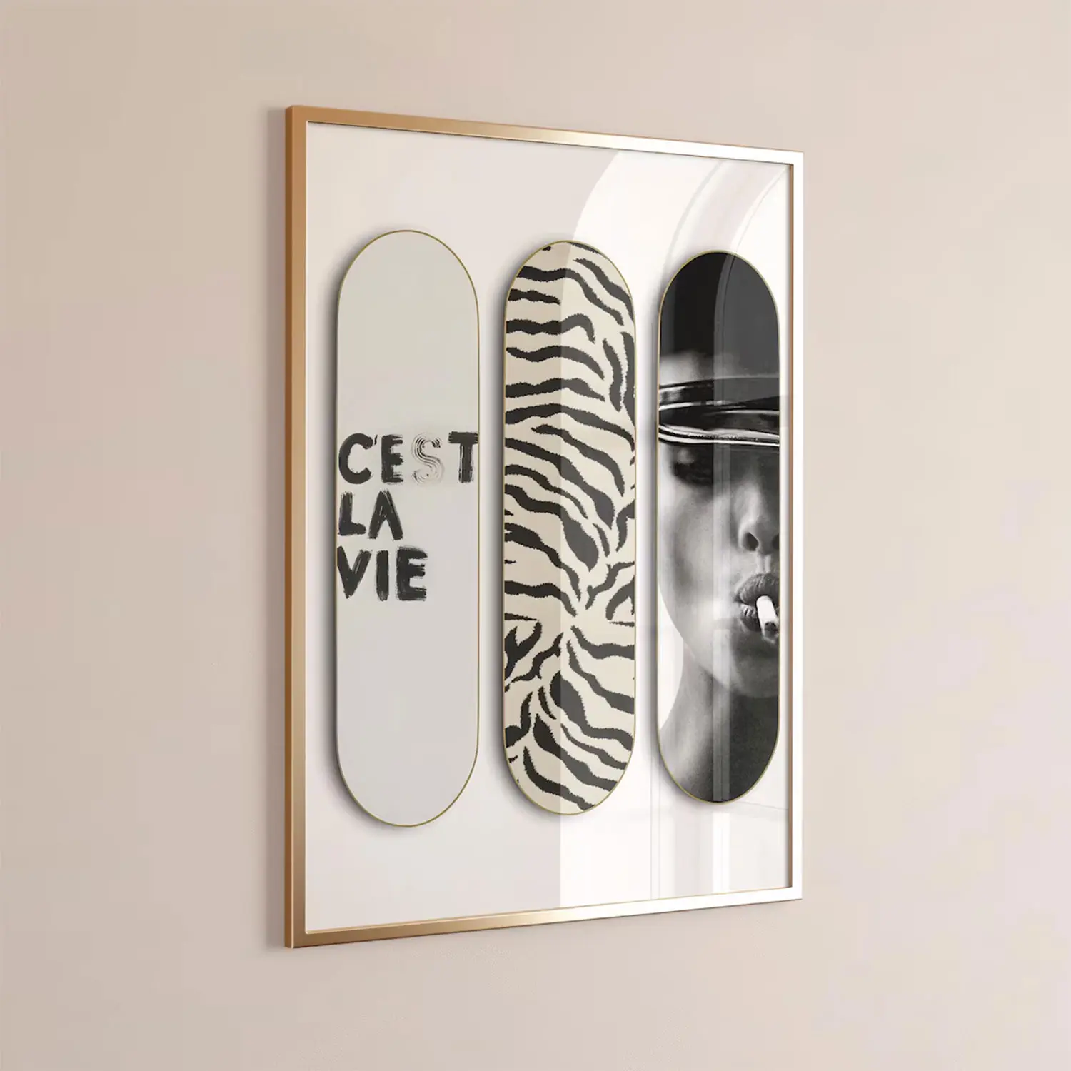 Trendy Zebra Skateboard Poster, Luxury Fashion Print, Trendy Wall Art, Hypebeast Aesthetic Modern Chic Decor, Art Display
