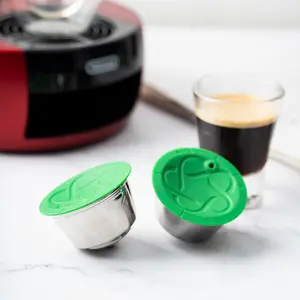 1pc Stainless Steel For Dolce Gusto Reusable Coffee Capsule with Silicone Cover - Compatible with Multiple Models