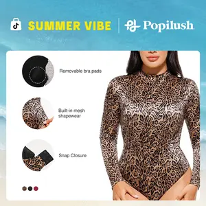 Popilush Womenswear Lace Body Suits Adjustable Spaghetti Strap Going Out Cute Tops Square Neck Sleeveless Tummy Control Bodysuit Concert Outfits Breathable Prints Hip Elastic