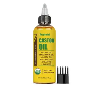 Adglamful 7-in-1 Hair Elixir Castor Oil + Argan Oil Blend – Instantly Smooths Frizz & Boosts Shine (No-Rinse Formula!) Haircare hair oil