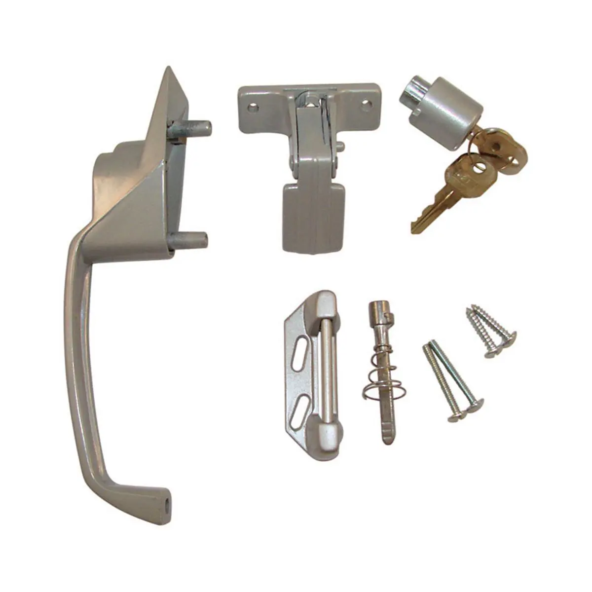 BARTON KRAMER Matte Steel Screen Door Handle with Keys - Side-Mount Door Hardware, 1.75" Backset, Luxurious Look Texture, Durable for Canoe & Tools Hardware Applications