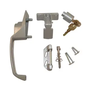 BARTON KRAMER Matte Steel Screen Door Handle with Key, Side-Mount Door Hardware for Tools & Hardware Applications