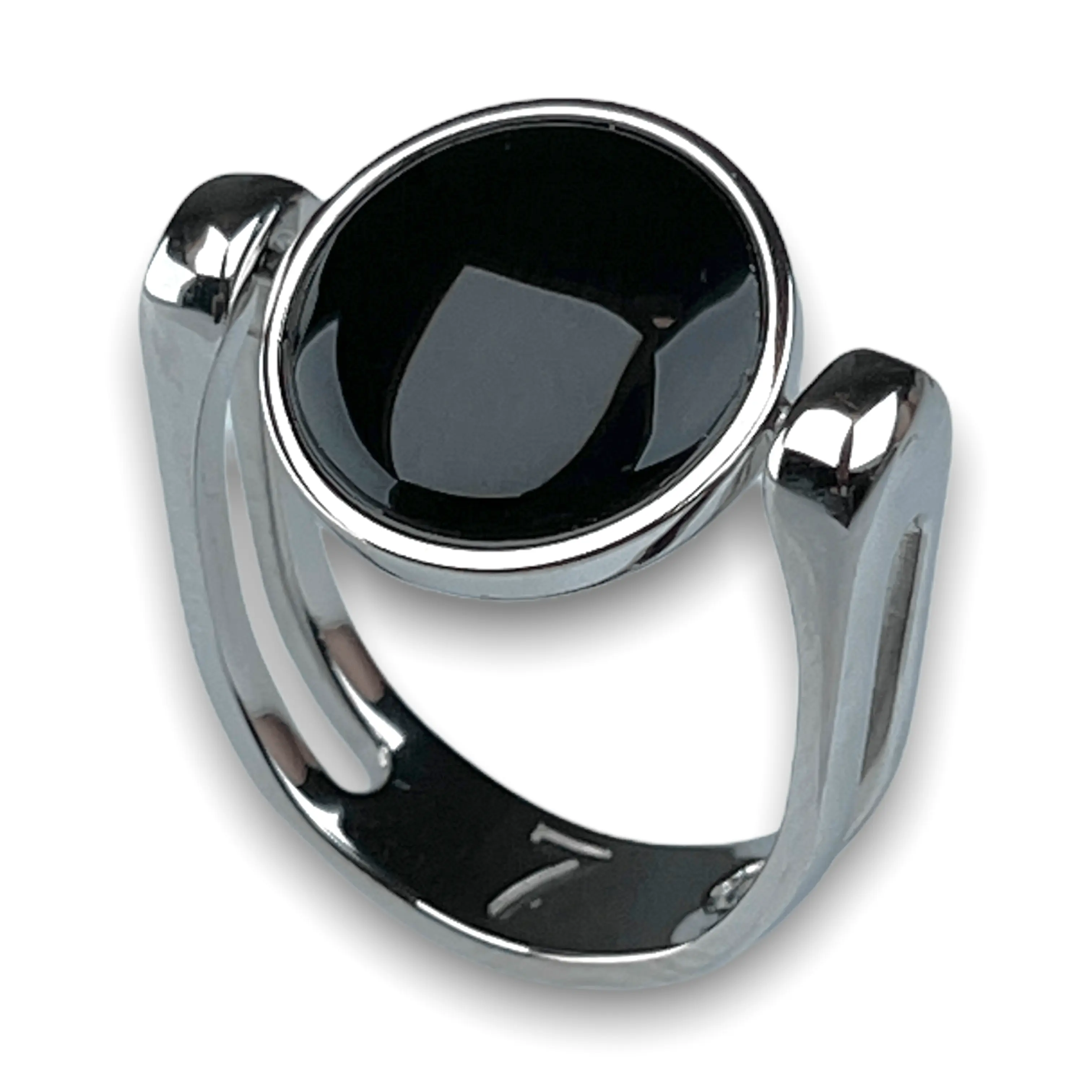 Onyx Crystal Click n Spin Fidget Ring
