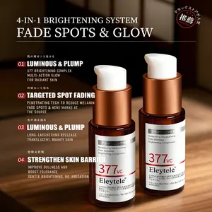 ELEYTELE 377 VC Serum Brightens Complexion Evens Skin Tone Boosts Radiance Gentle Daily Essence for Clearer Luminous Even-Toned Skin