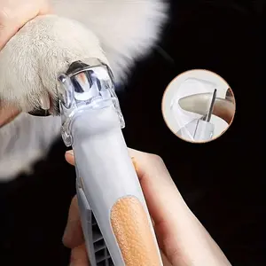 Pet Nail Clippers With LED Light, Sharp Curved Blades, Spring Action Handle, Safety Lock Switch, Dog & Cat Nail Clippers, Nail Guard Box, Hidden Nail File, Comfortable Grip, Safe Nail Trimming Kit, Pet Grooming Tools.Pet Grooming Clippers