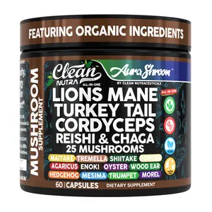 Clean Nutra Lion’s Mane, Turkey Tail, Cordyceps, Reishi & Chaga, and More for Immune, Gut & Energy Support - Aura Shroom