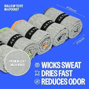 ACTEON Microfiber Gym Towels – 5-Pack Ultralight Odor-Free, Quick-Dry, Compact Workout Towels for Travel & Fitness Sport Microfiber Travel Towel Set Quick-Dry Towel for Gym and Beach Sweat Absorbing Towel Quick-Drying Sports Towel