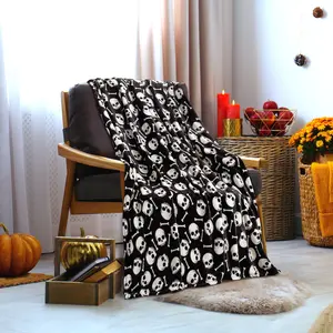 Mocassi Halloween Theme Fleece Throw Blankets  - Velvety Feel, 50 x 60 inches