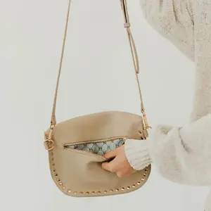 Pebble Sabrina Studded Bum Bag-Taupe