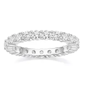 Round Zircon Wedding Band, Round Cut Zircon Promise Ring, Wedding Ring, Anniversary Gift, Full Eternity Band, perfect gift，Durable & Stylish Design, Ideal for Daily Wear.Rings for women.engagement ring for me