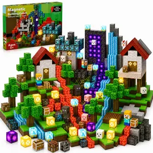 100pcs Magnetic Creative Building Blocks Set, Forest Portal, Glow-In-Dark Magnets, Stem Montessori Sensory Toy for Kids 4-10 Years, Christmas Birthday Gift