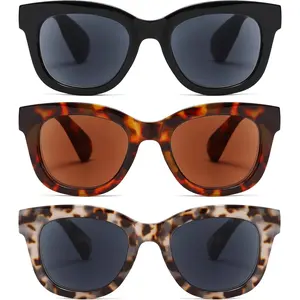 3 Pack Reader Sunglasses Women with UV400 Protection Classic retro style frames for outdoor reading