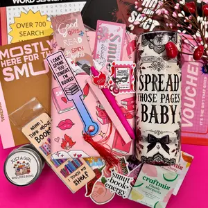 Guilty Pleasures Spicy Romance Book Bundle Limited Edition - Dark Romance, Forbidden Affairs, Slow Burn, Cheeky Tropes, Bookmarks, Pen, Highlighter, Tote Bag, Self Care Treats, Sexy Candle, Adult Word Find Book, Adult Card Game, Cheeky Extras