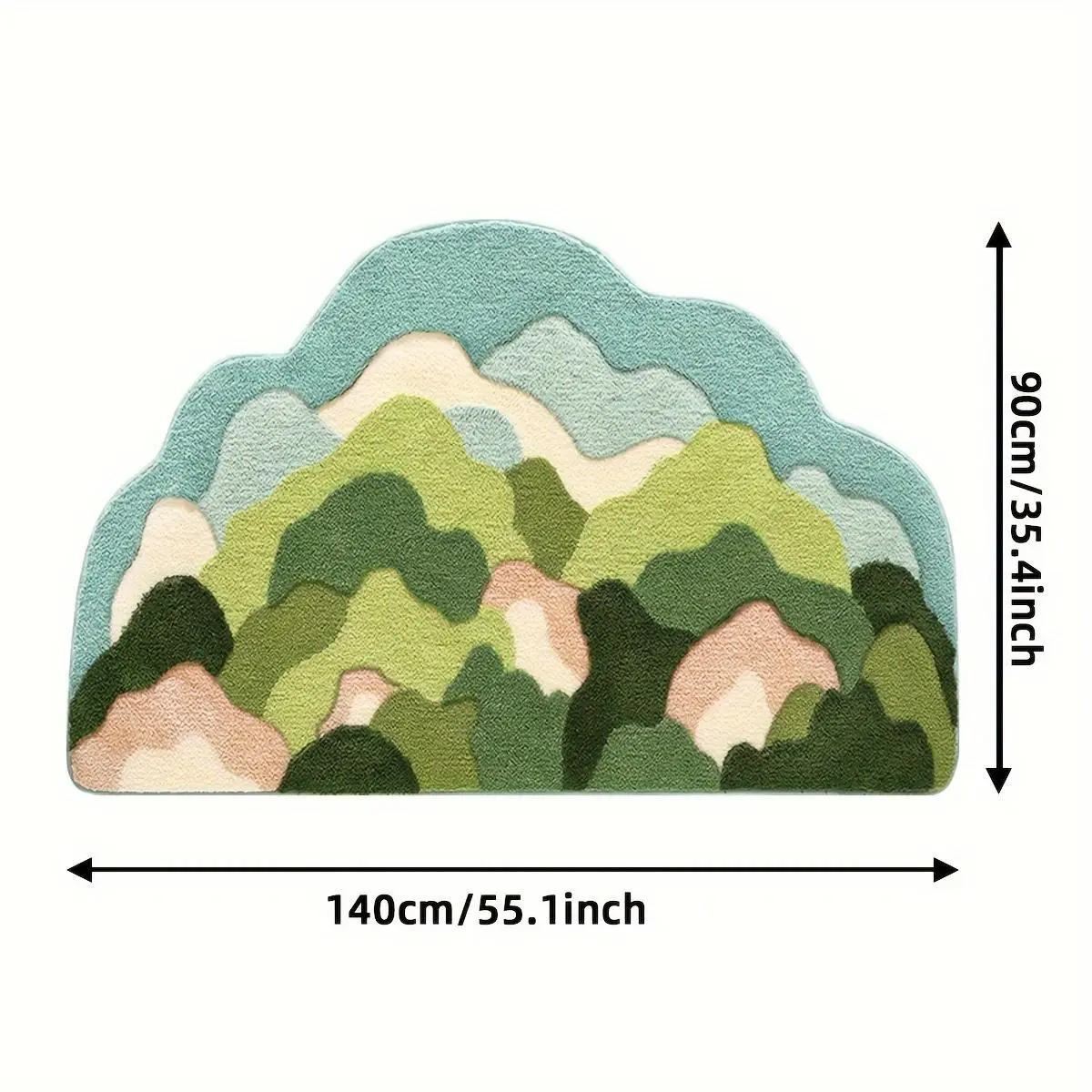 Flocked Material 1pc Moss-like Irregular Mat, Ultra Soft and Comfortable Bedroom Mat, Non-Shedding & Easy to Clean, Thickened Bedside Mat, Forest Moss Living Room Mat