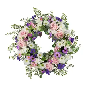 Northlight Mixed Floral and Fern Spring Wreath24-Inch