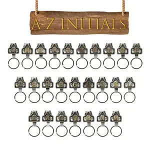 Vintage Western Cowboy Letter Keychain,Handmade Metal A-Z Initial Key Chain Clip,Personality key holder for Pocket&Bag