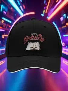 Gabriela cat-themed outdoor hats for men and women, including fishing sun hats, trucker hats, and holiday party gifts.