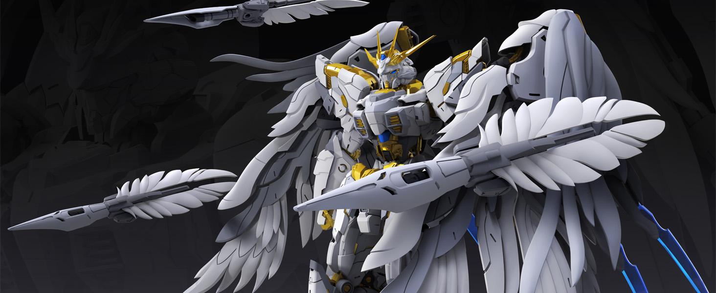 Funtasy Planet 1/100 Mecha Model Kit -Celestial Guardian Oberon, Articulated Action Figure Building Kit, 6 Funnels & Gold Pre-Painted Parts, Premium Gift for Adults & Teens