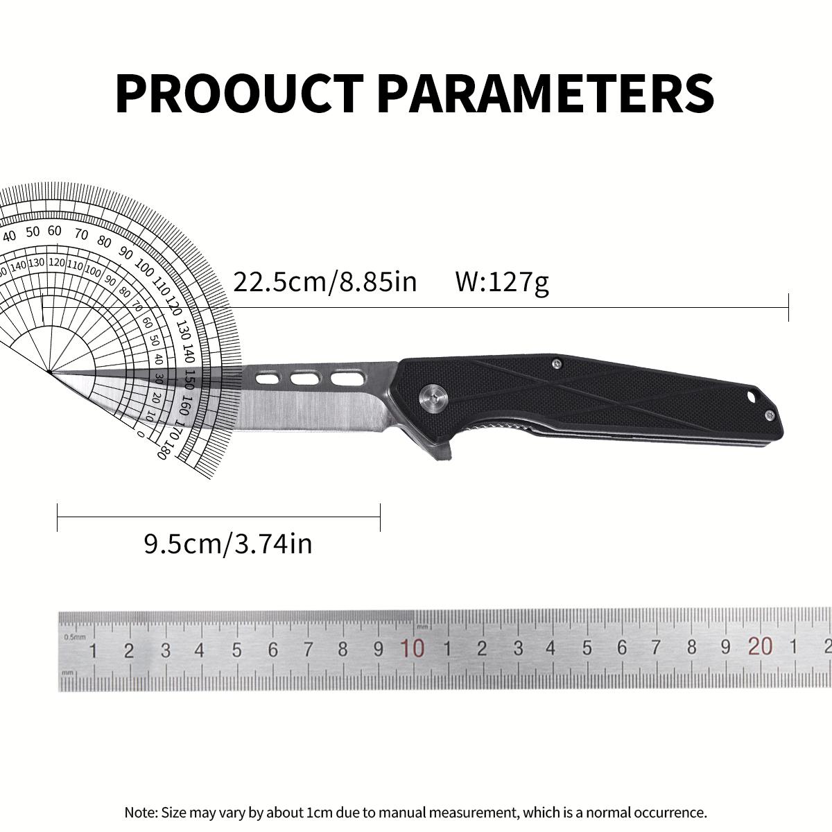 Slim EDC Folding Pocket Knife with G10 Handle, Outdoor Survival Tool for Camping Hiking