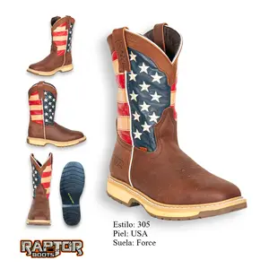 Raptor Boots 305 USA Flag Square toe water resistant slip resistant heavy duty pro work Safety Toe or Soft toe option