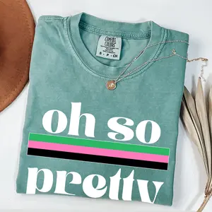 Comfort Colors Alpha Kappa Alpha Oh So Pretty Shirt, AKA Inspired Gear aka Apparel Pink Green AKA Gift, AKA Sisterhood Shirt, Comfort Colors Shirt
