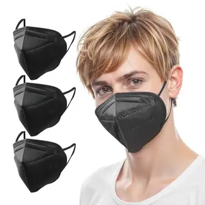 VEVOR KN95 Face Masks, 50 Pack KN95 Particulate Respirator Mask, Breathable and Disposable, Five-Layer Filtration Dust Masks, Pollen-Filtering Allergy Mask, for Workshop, Construction Mall (Black)VEVOR Super Brand Day