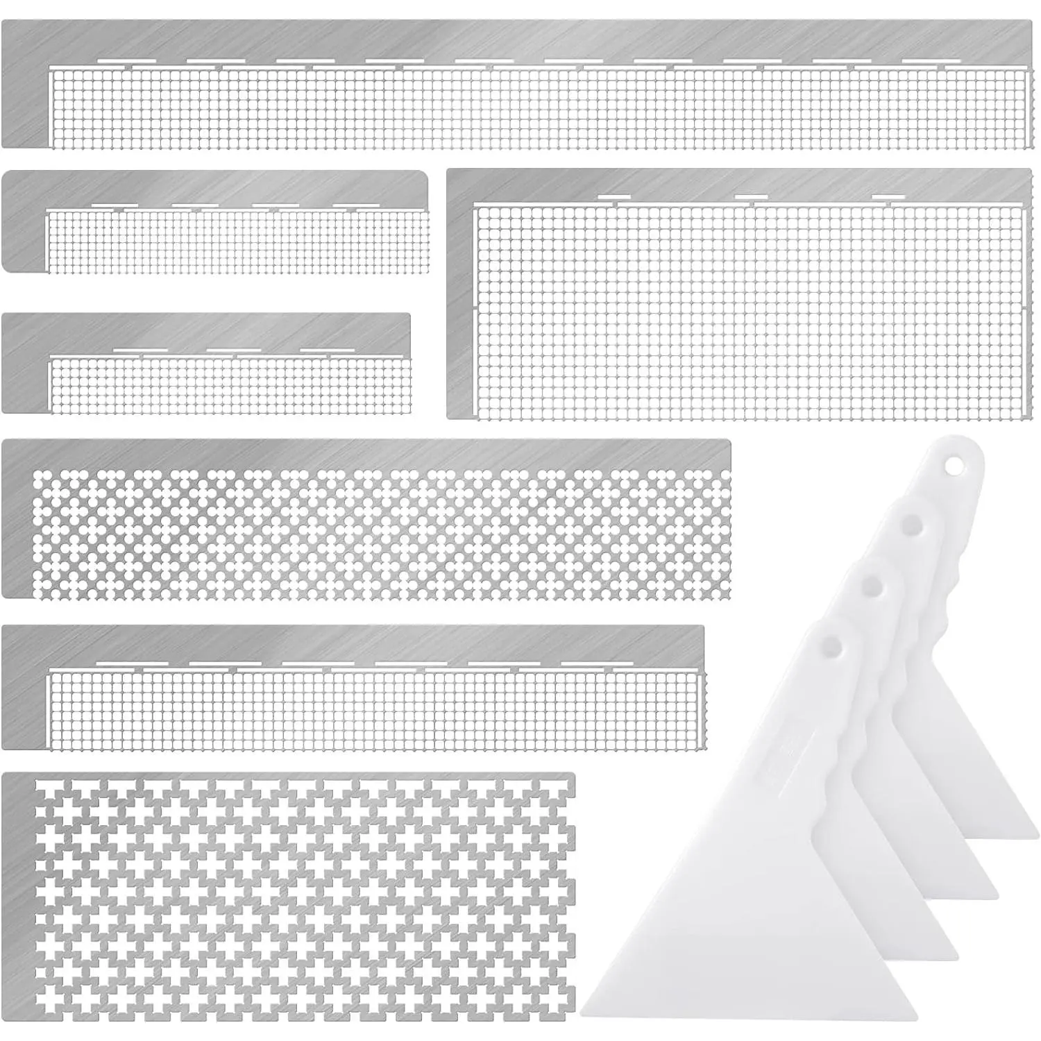 14 Count Painting Ruler Stainless Steel Mesh Ruler 216-1020 Hole Blank Grid 5d Mini Art Kit Adjustable Fix Tool for DIY Art Painting Kits