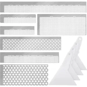 14 Count Painting Ruler Stainless Steel Mesh Ruler 216-1020 Hole Blank Grid 5d Mini Art Kit Adjustable Fix Tool for DIY Art Painting Kits