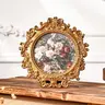 Vintage Pattern Photo Frame, 1 Count Resin Classic Photo Display Frame, Gold Plated Frame, Vintage Picture Frames, Home Decor for Living Room Bedroom Office, Room Decor, Home Decoration