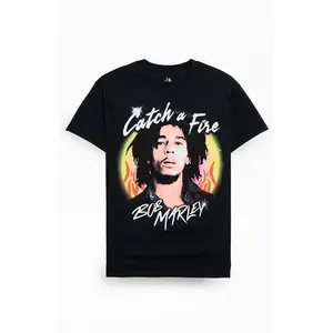 PacSun Men's Bob Marley Catch A Fire T-Shirt - Multicolor