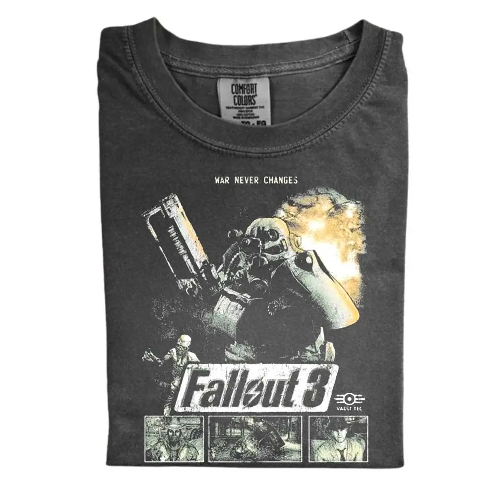 The Vintage Fallout 3 War Never Changes Comfort Color Shirt, Retro Gaming T-Shirt, Survival Horror Gamer T-Shirt, Game Shirt, Gift for Men, Gift for Women, Crew Neck T-shirt, Trending T-shirt