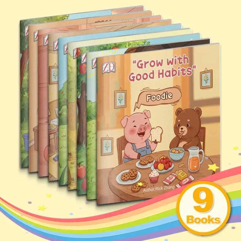 Good Habits Storybook Set for Kids, Childrens Books, 9 Counts/set Early Reading Books Preschool Learning Book Picture Books to Teach Daily Routines, Manners, and Positive Behavior, School & Educational Supplies