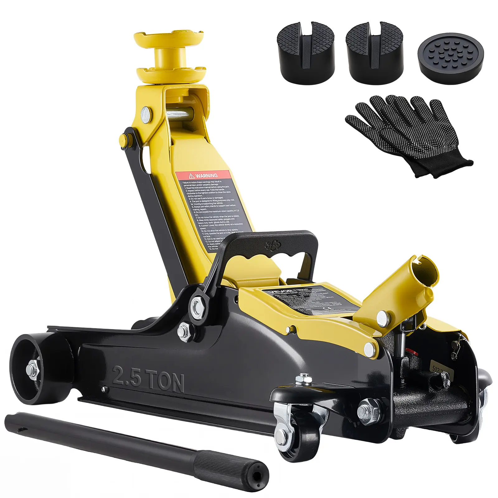 【summerfinds】VEVOR Low Profile Floor Jack, 2.5 Ton (5512 lbs) Capacity, Steel Racing Floor Jack with Single Piston Quick Lift Pump & Raised Saddle, Hydraulic Trolley Car Lift for SUVs, Lifting Range 3.3"-13.8"