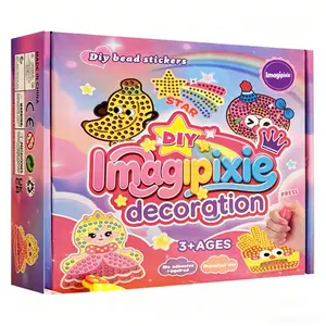 IMAGIPIXIE DIY Bead Art & Mosaic Kit for Kids Ages 6-12 Click  Bead Complete Craft Set with Colorful Templates Fun Stencils Creative Arts Crafts Activity for Boys Girls