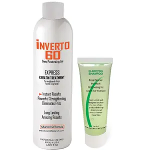 KERATIN RESEARCH INVERTO 60 Advanced Gel Complex Brazilian Keratin Hair Blowout Treatment Formaldehyde Free Straightening Smoothing and Repairing Damaged Hair