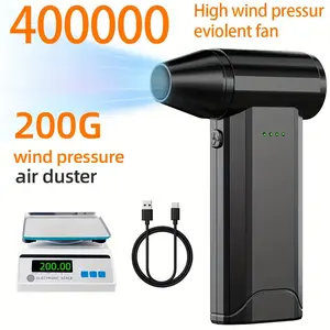 Compressed Air Dust Collector 400, 000 High-Powered Violent Fan, High-Speed Powerful Turbine Fan, Camping Fan, Handheld Outdoor Hair Dryer,Suitable For Computer Keyboards, Cars, And Homes, Birthday Gift For Men